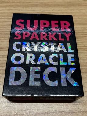 Super Sparkly Crystal Oracle Deck - Holographic Text on Black Box